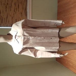 Revue Tan Suede Snap Front Shirt Size 12